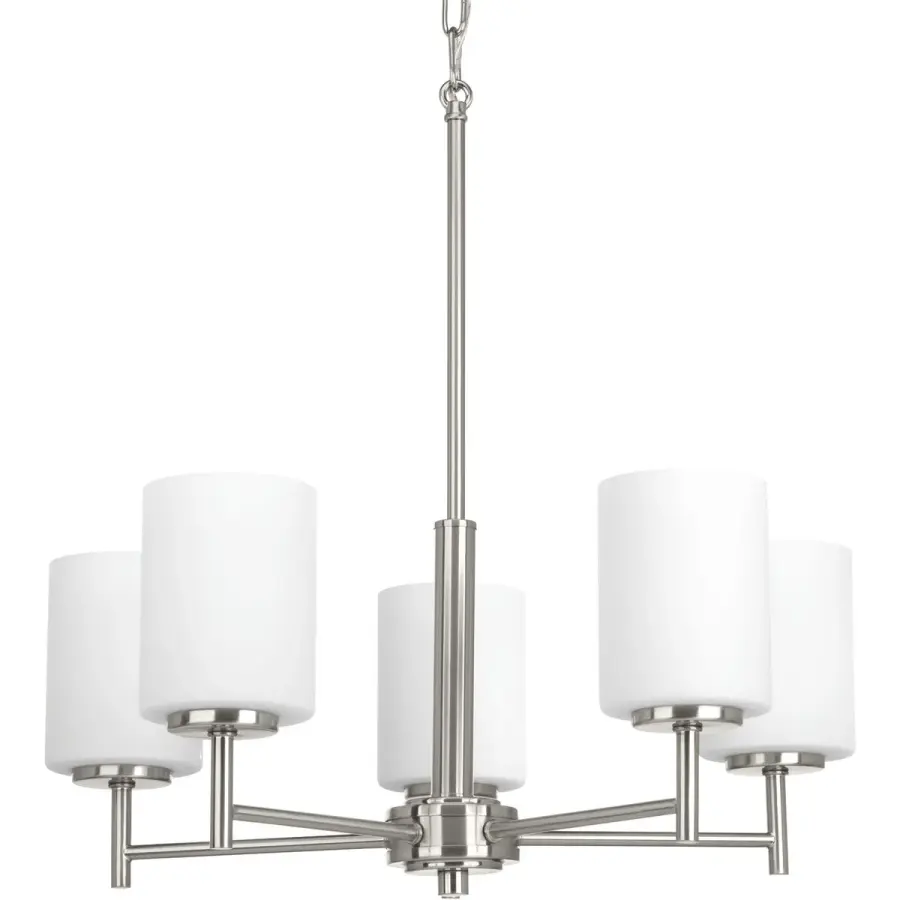 Replay Collection Five-Light Etched White Glass Chandelier - Image 1