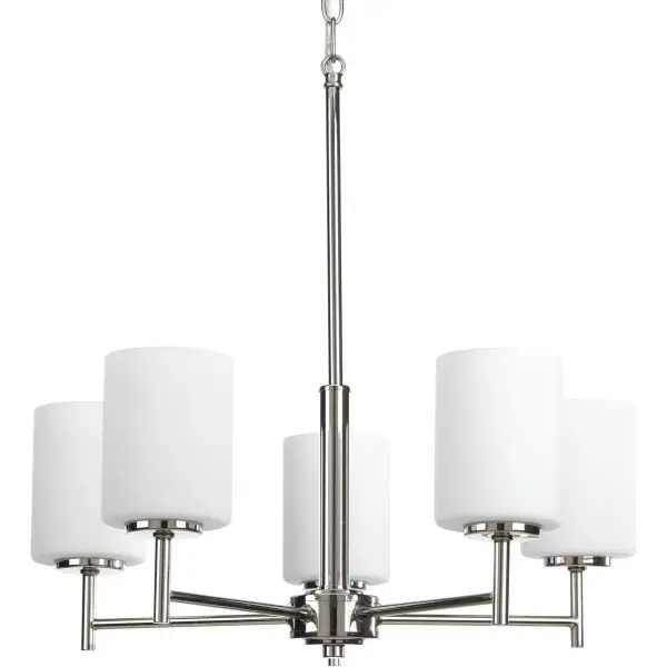 Replay Collection Five-Light Etched White Glass Chandelier - Image 2