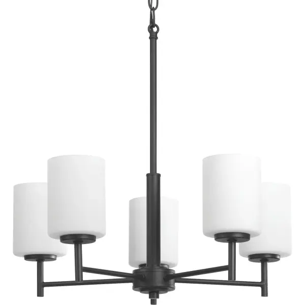 Replay Collection Five-Light Etched White Glass Chandelier - Image 3
