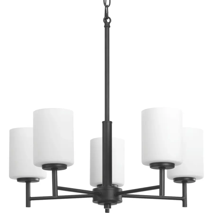Replay Collection Five-Light Etched White Glass Chandelier - Image 3