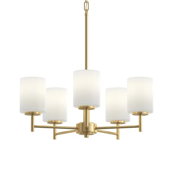 Replay Collection Five-Light Etched White Glass Chandelier - Image 7