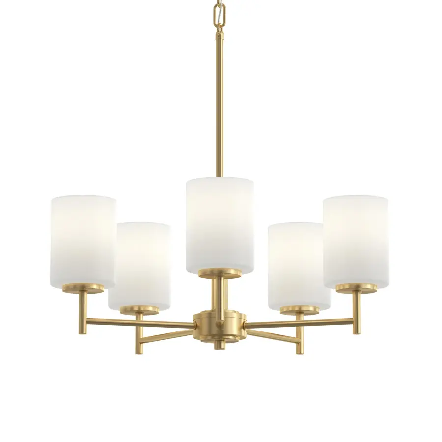 Replay Collection Five-Light Etched White Glass Chandelier - Image 7