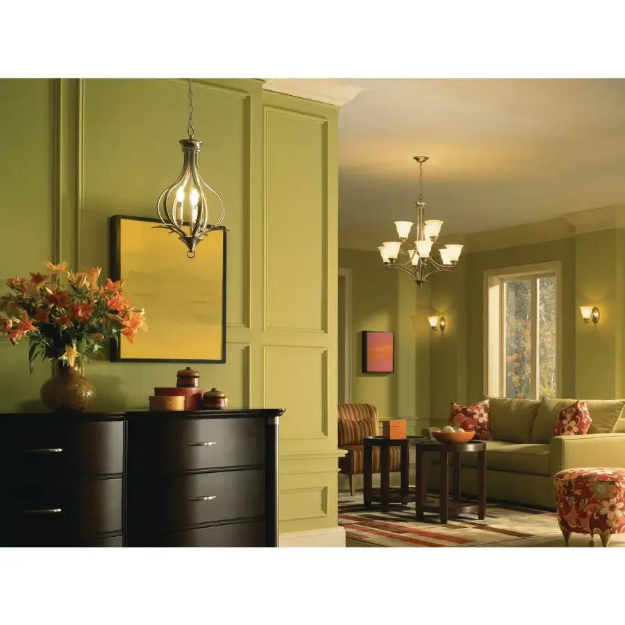 Trinity Collection Nine-Light Etched Glass Chandelier - Image 3