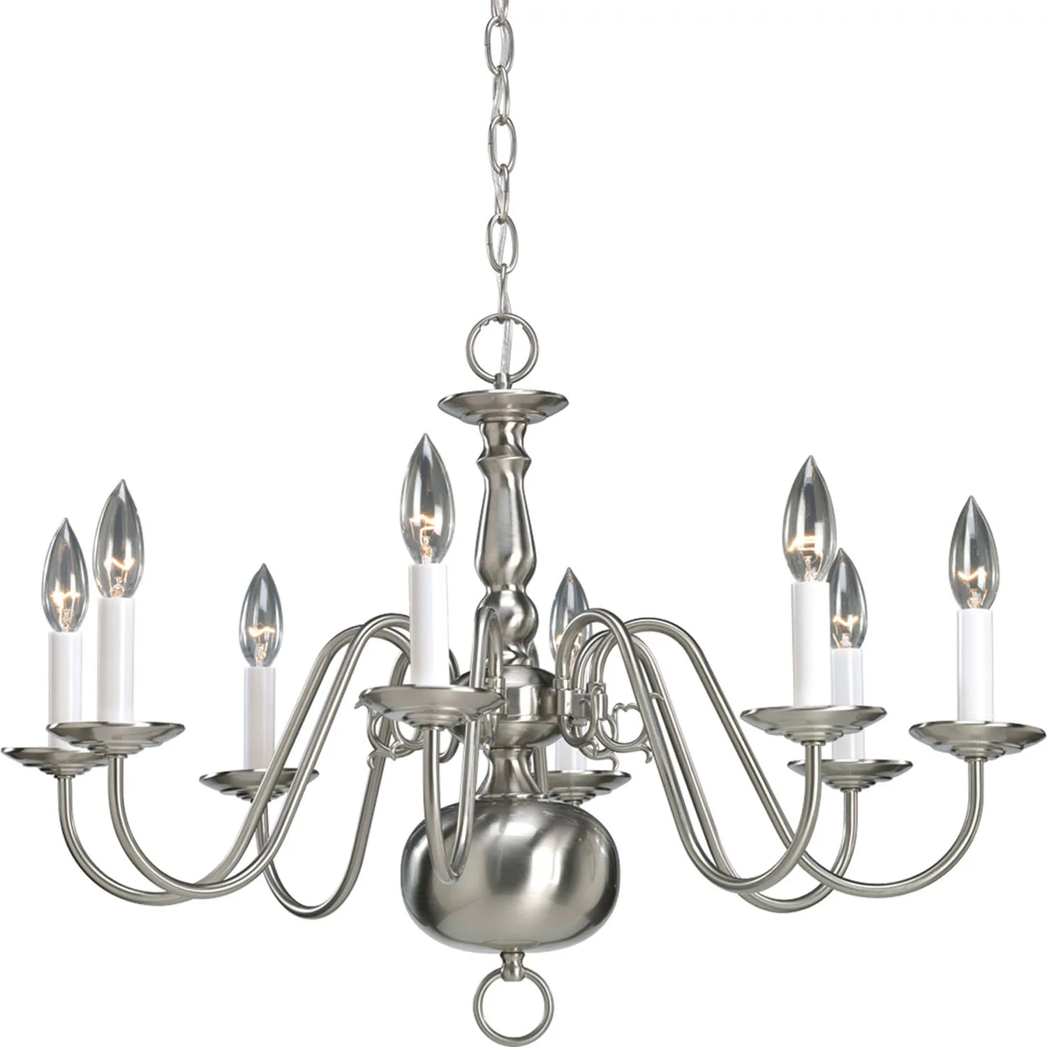 Americana Eight Light Chandelier in Brushed Nickel