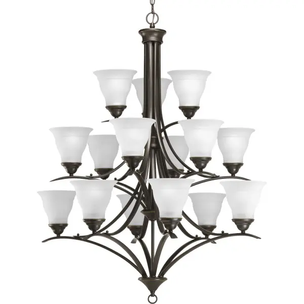Trinity Fifteen-Light Etched Glass Chandelier - Image 1
