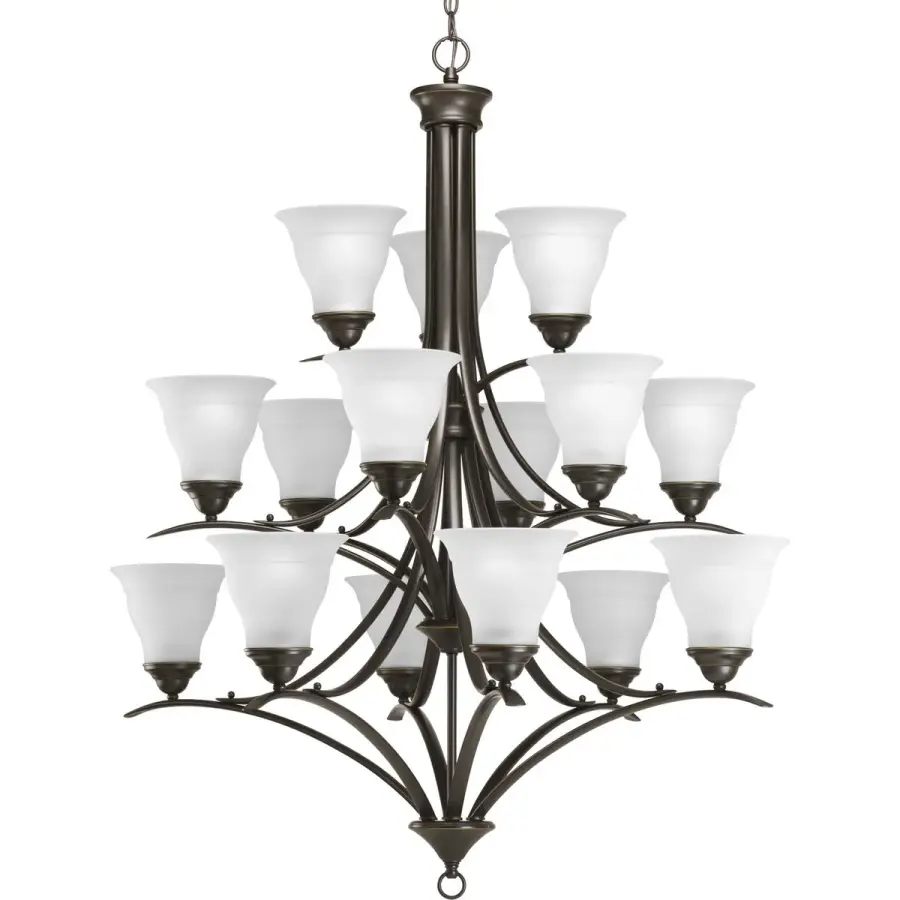 Trinity Fifteen-Light Etched Glass Chandelier - Image 1