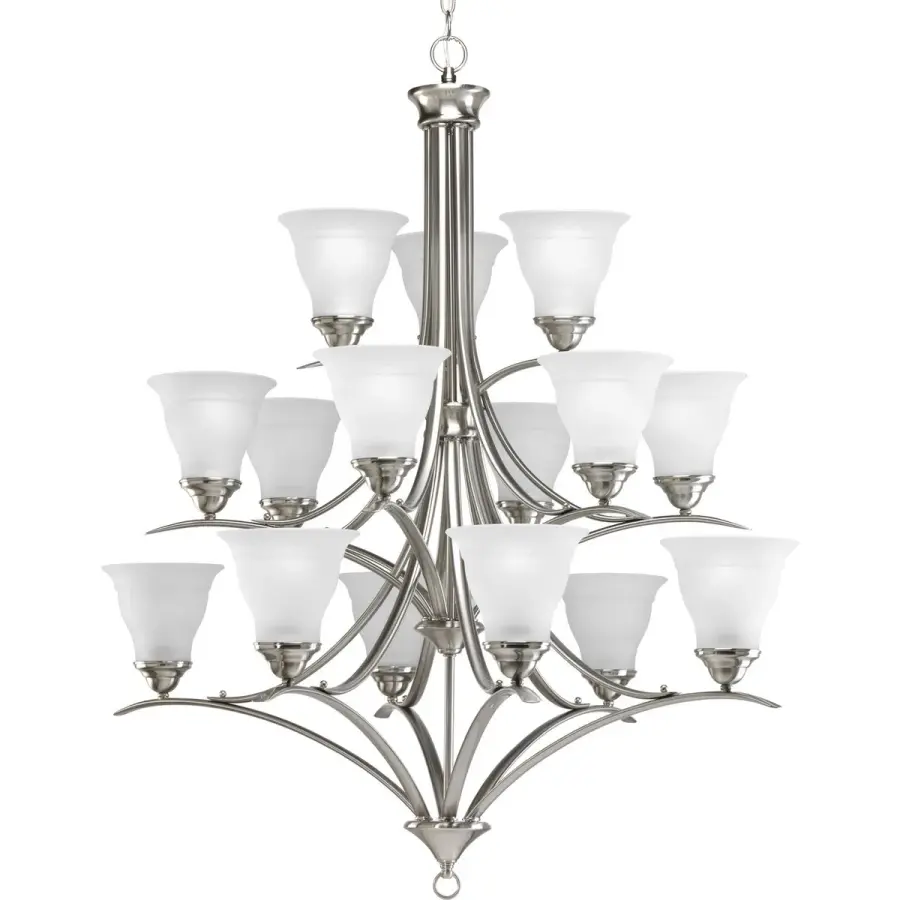 Trinity Fifteen-Light Etched Glass Chandelier - Image 2