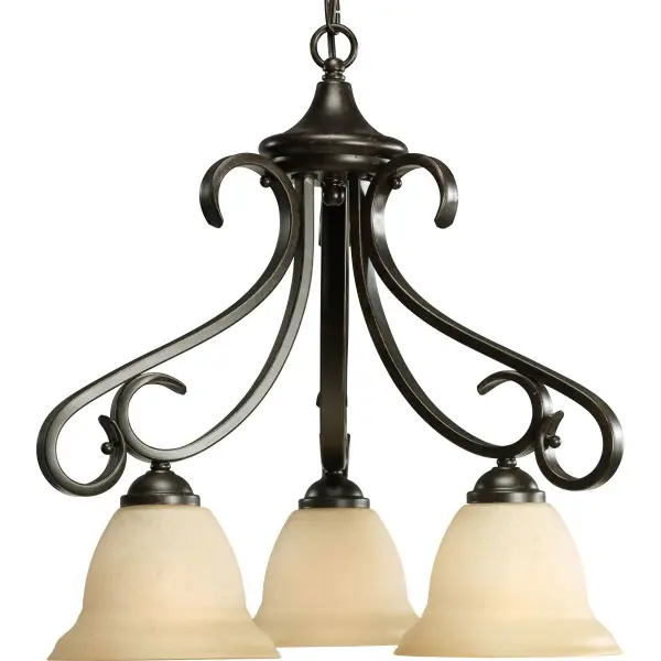 Torino Three-Light Etched Glass Chandelier - Image 2