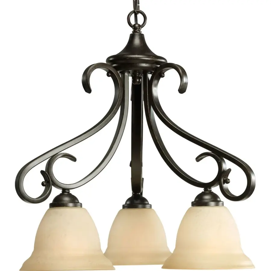 Torino Three-Light Etched Glass Chandelier - Image 2