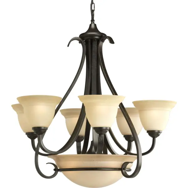 Torino Six-Light Etched Glass Chandelier - Image 1