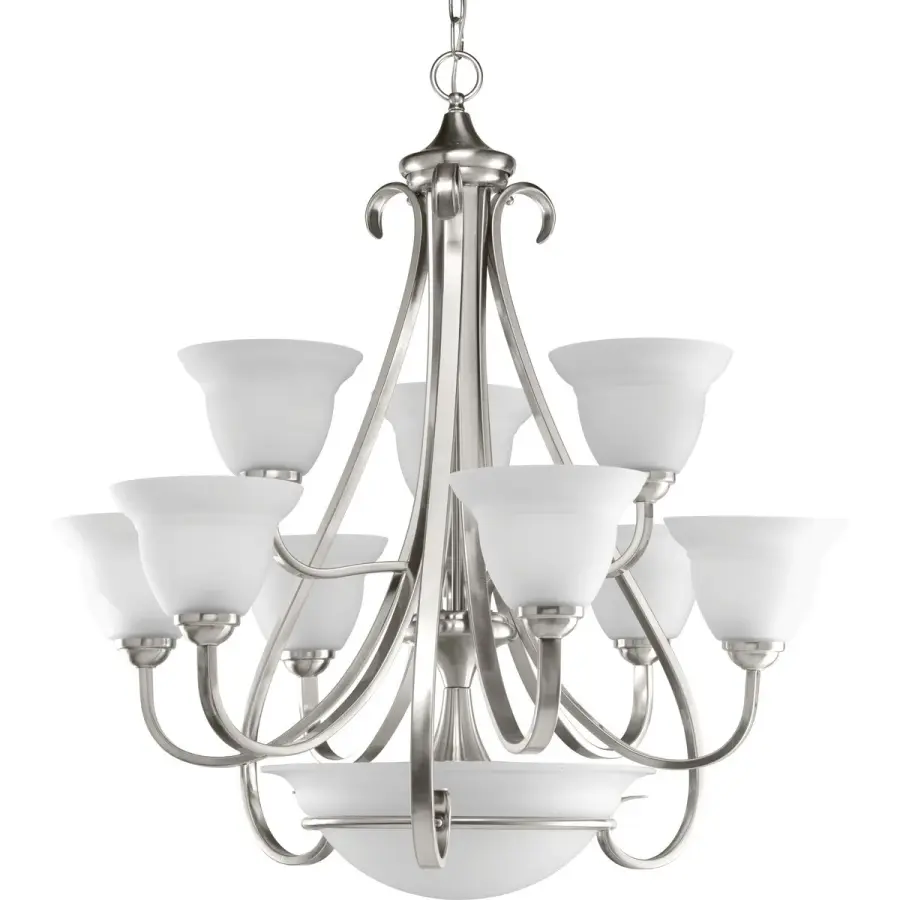 Torino Nine-Light Etched Glass Chandelier - Image 1