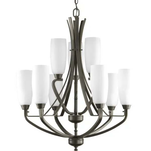 Wisten Nine-Light Etched Glass Chandelier - Image 2