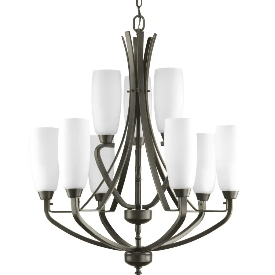 Wisten Nine-Light Etched Glass Chandelier - Image 2