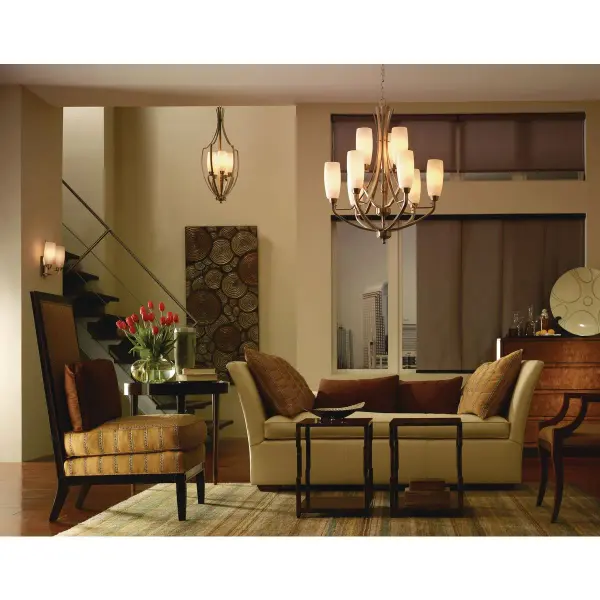 Wisten Nine-Light Etched Glass Chandelier - Image 3
