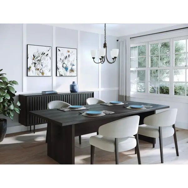 Gather Collection Five-Light Etched Glass Chandelier - Image 3