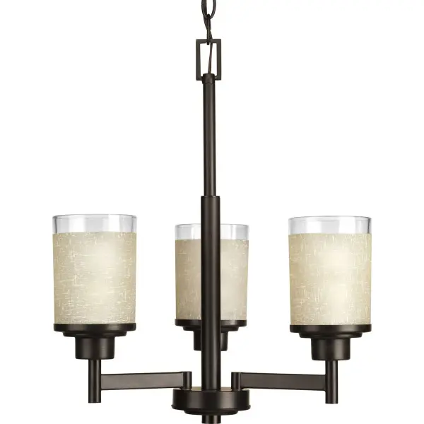 Modern Three-Light Chandelier with Clear Glass and Brushed Nickel Finish - Image 2