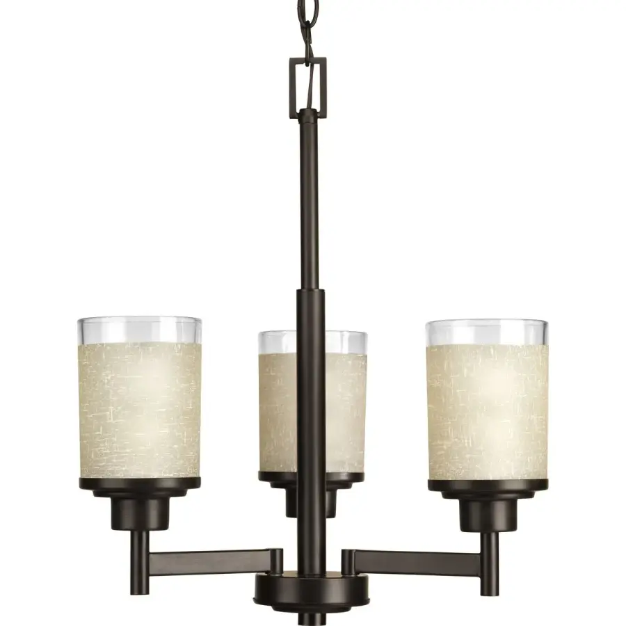 Modern Three-Light Chandelier with Clear Glass and Brushed Nickel Finish - Image 2