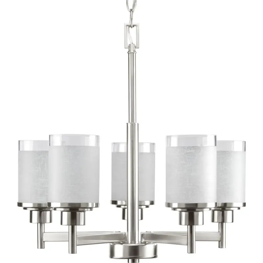 Alexa Five-Light Clear Edge Glass Chandelier - Image 1