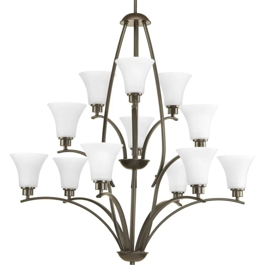 Joy Collection Twelve-Light Etched Glass Chandelier - Image 1
