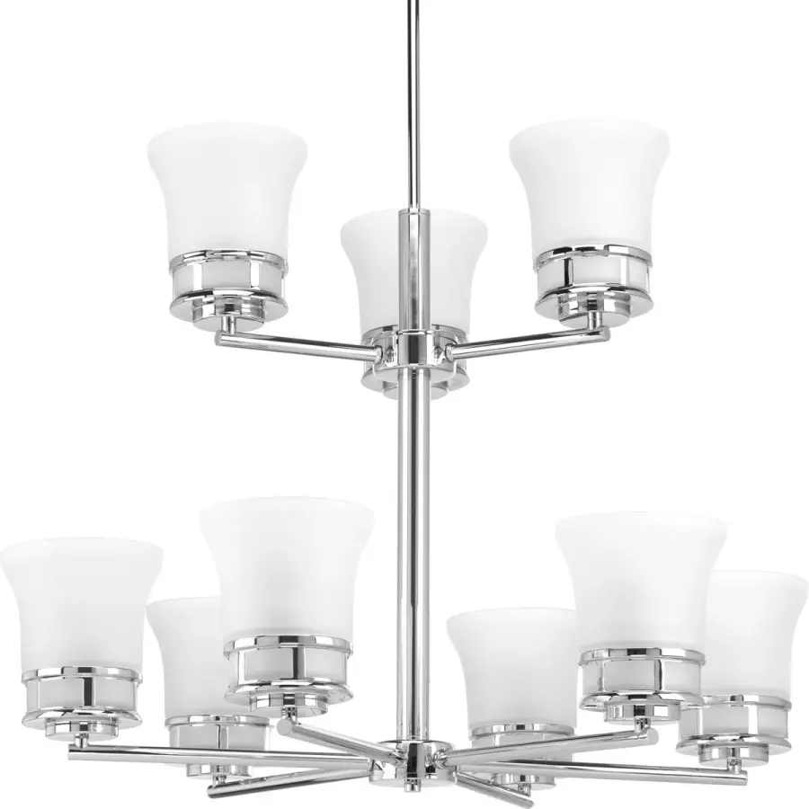 Elegant Coastal Chandelier with Sophisticated Chrome Finish - Image 1