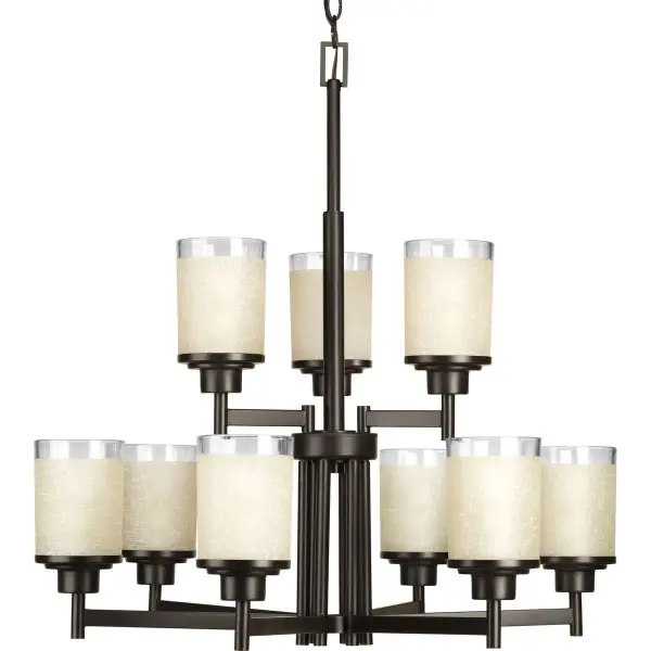 Stunning Nine-Light Statement Chandelier in Brushed Nickel - Image 1