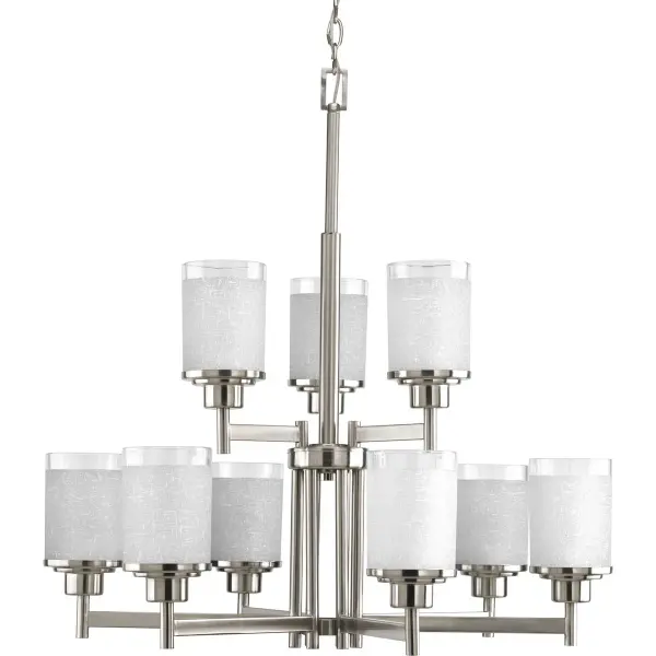 Stunning Nine-Light Statement Chandelier in Brushed Nickel - Image 2