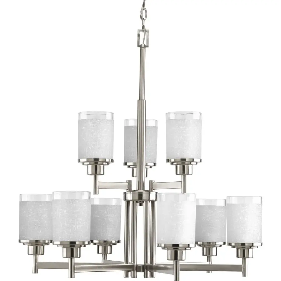 Stunning Nine-Light Statement Chandelier in Brushed Nickel - Image 2