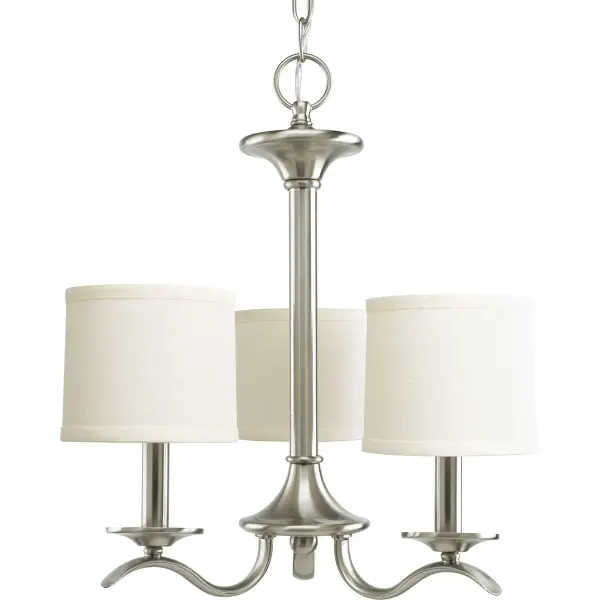 Inspire Three-Light Off-White Linen Shade Chandelier - Image 2