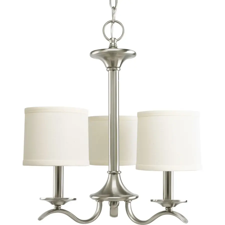 Inspire Three-Light Off-White Linen Shade Chandelier - Image 2