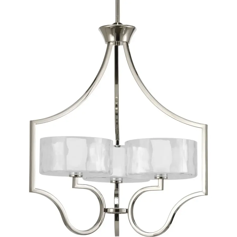 Caress Three-Light Clear Water Glass Chandelier - Image 1