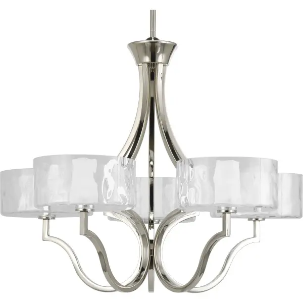 Caress Five-Light Clear Water Glass Chandelier