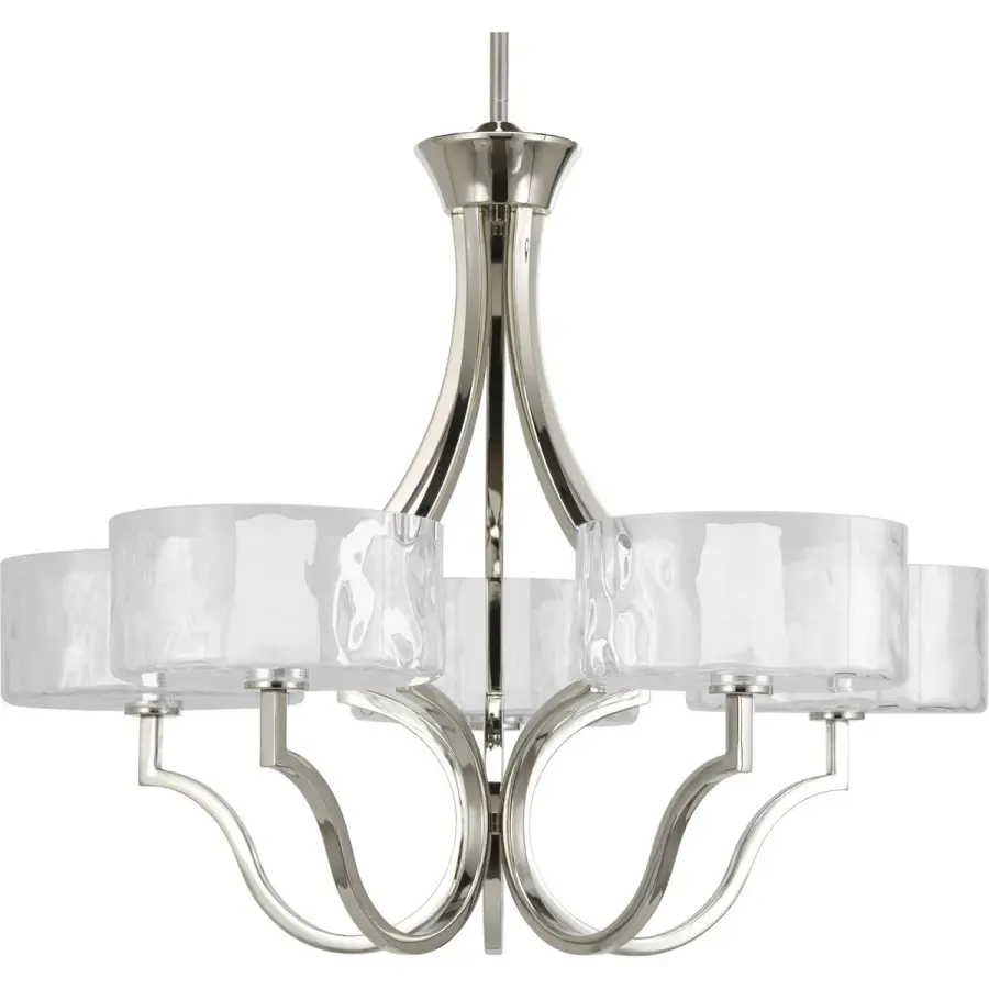 Caress Five-Light Clear Water Glass Chandelier
