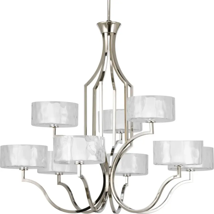 Caress Collection Nine-Light Clear Water Glass Chandelier - Image 1