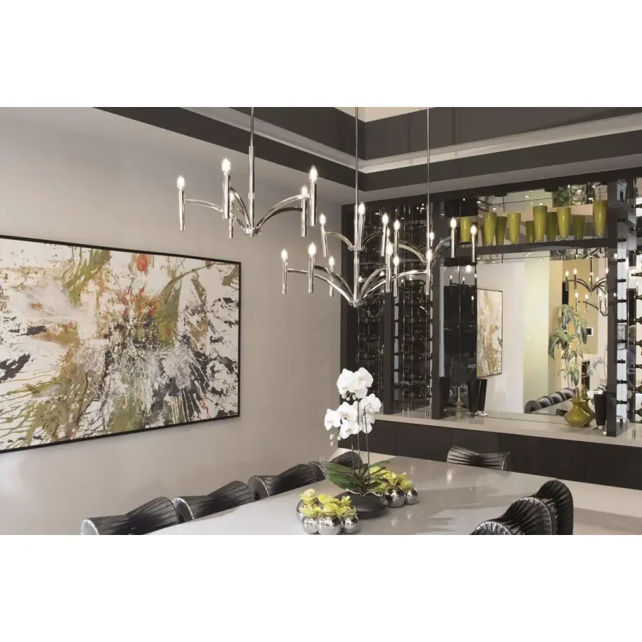 Elegant Five-Light Chandelier with Polished Nickel Finish - Image 2