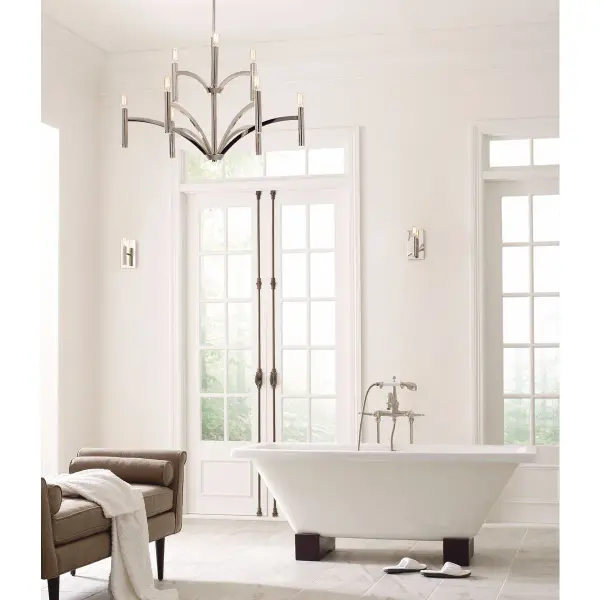 Elegant Two-Tier Statement Chandelier with Luxe Polished Nickel Finish - Image 2