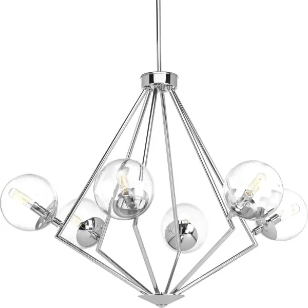 Mod Collection Six-Light Clear Glass Chandelier