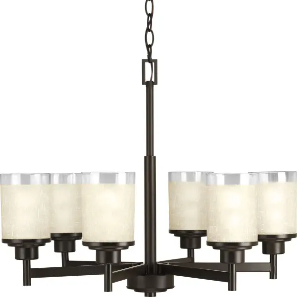 Modern Six-Light Chandelier with Versatile Brushed Nickel Finish - Image 1