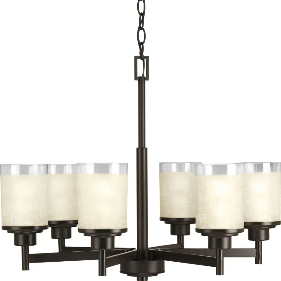Modern Six-Light Chandelier with Versatile Brushed Nickel Finish - Image 1