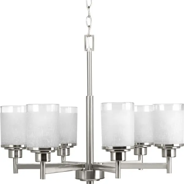 Modern Six-Light Chandelier with Versatile Brushed Nickel Finish - Image 2
