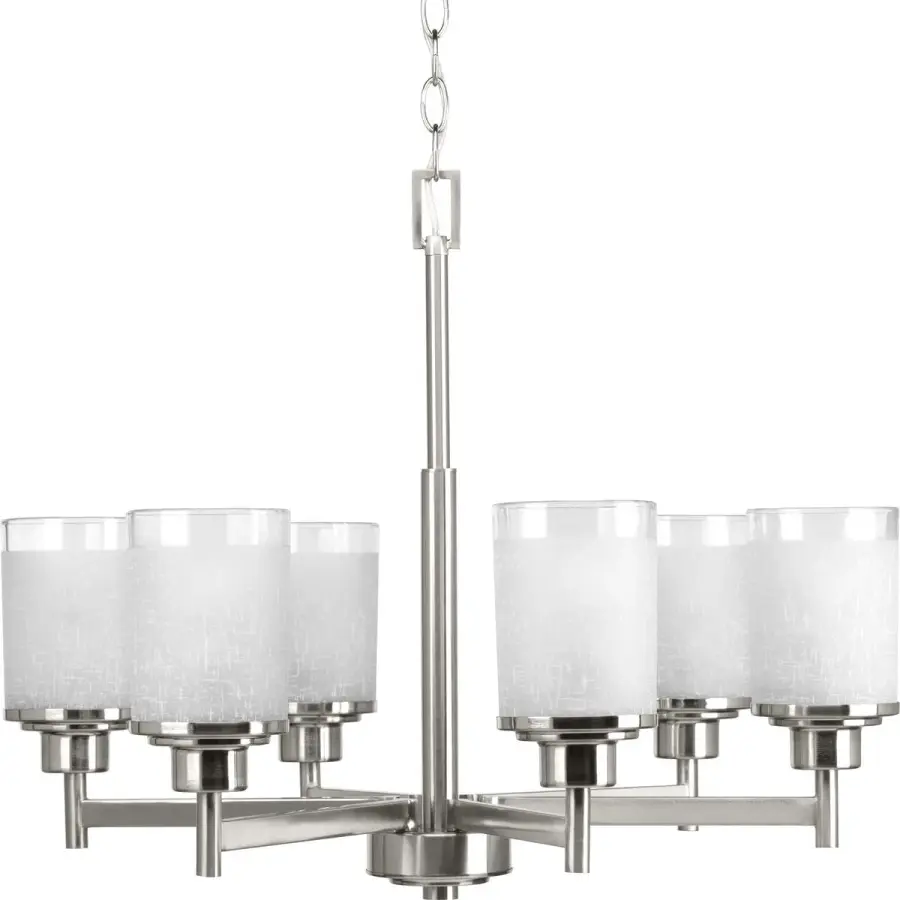 Modern Six-Light Chandelier with Versatile Brushed Nickel Finish - Image 2
