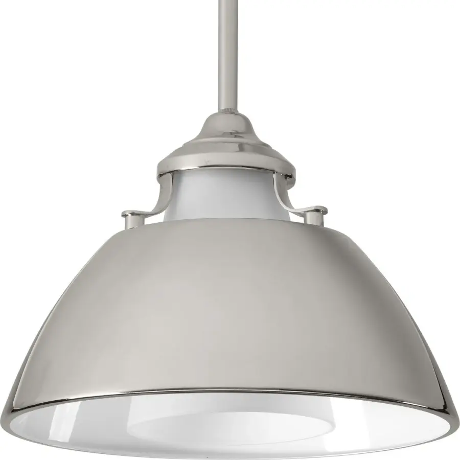 Carbon Collection One-Light Etched White Glass Pendant - Image 1