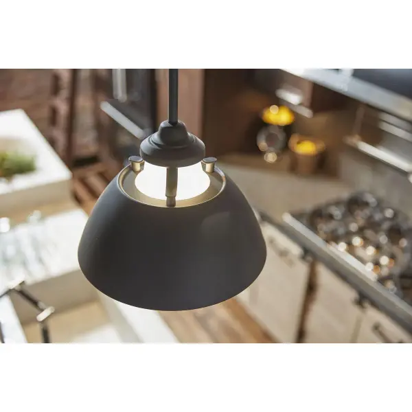 Carbon Collection One-Light Etched White Glass Pendant - Image 4