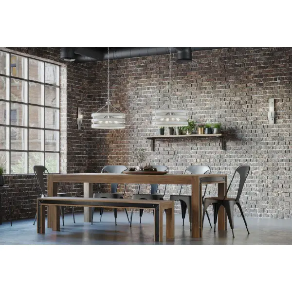 Coastal-Inspired Four-Light Pendant with Galvanized Finish - Image 3