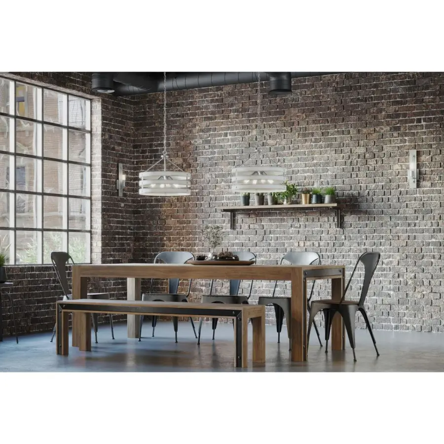 Coastal-Inspired Four-Light Pendant with Galvanized Finish - Image 3