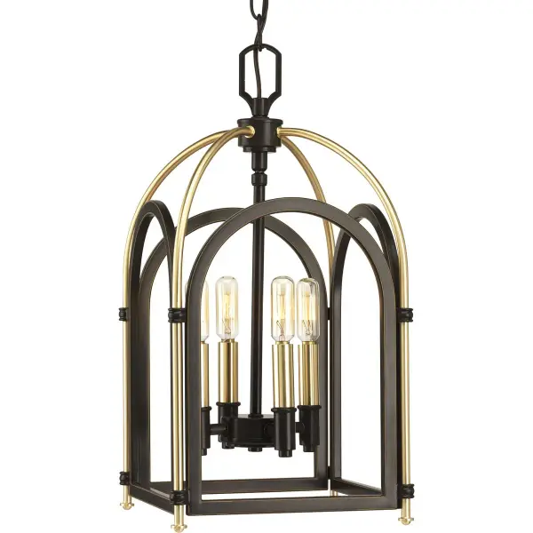 The Westfall pendant brings rustic elegance to foyers and hallways with its antique bronze finish and four-light design. Perfect for creating a warm first impression in traditional and transitional homes.