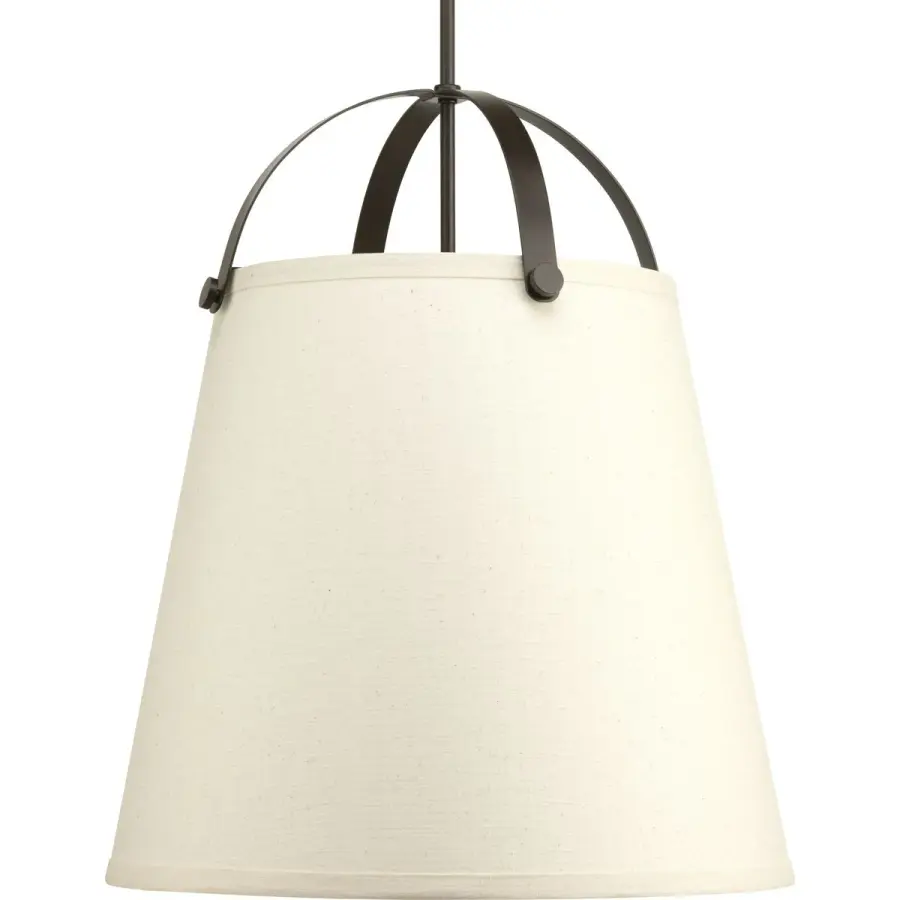 Galley Collection Three-Light Linen Shade Pendant Light - Image 2