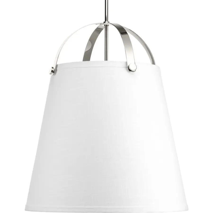 Galley Collection Three-Light Linen Shade Pendant Light - Image 1