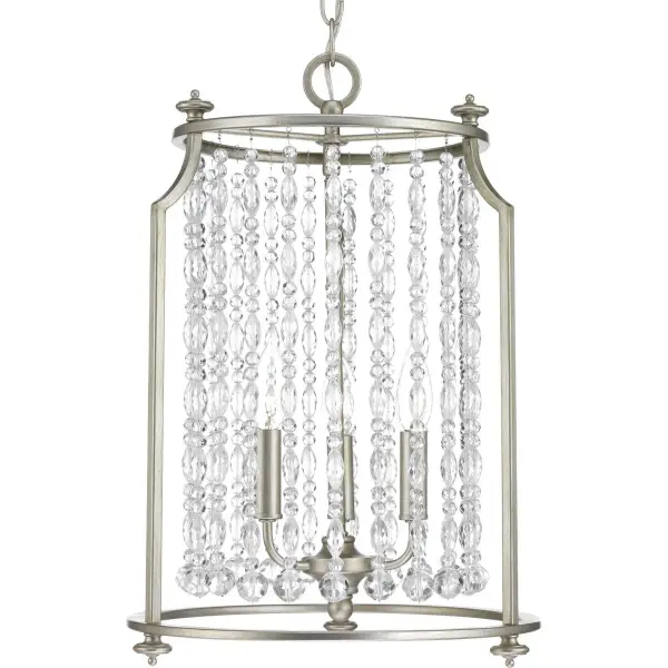 Elegant Three-Light Pendant with Sophisticated Silver Ridge Finish