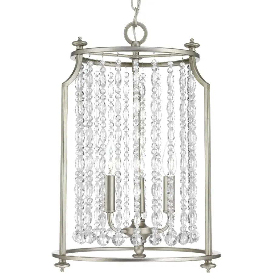Elegant Three-Light Pendant with Sophisticated Silver Ridge Finish