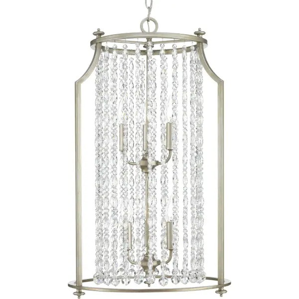 Elegant Six-Light Statement Piece with Luxe Silver Finish - Image 1